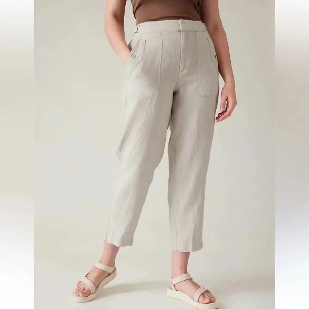 Athleta Voyager Linen Pant natural color
